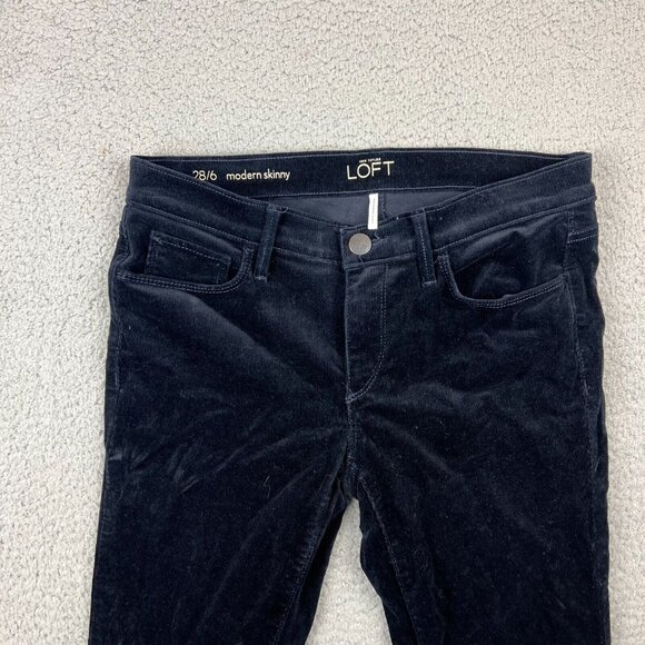 Ann Taylor LOFT Navy Blue Modern Skinny Modern Very Fine Wale Corduroy Size 28/6 - Picture 7 of 13